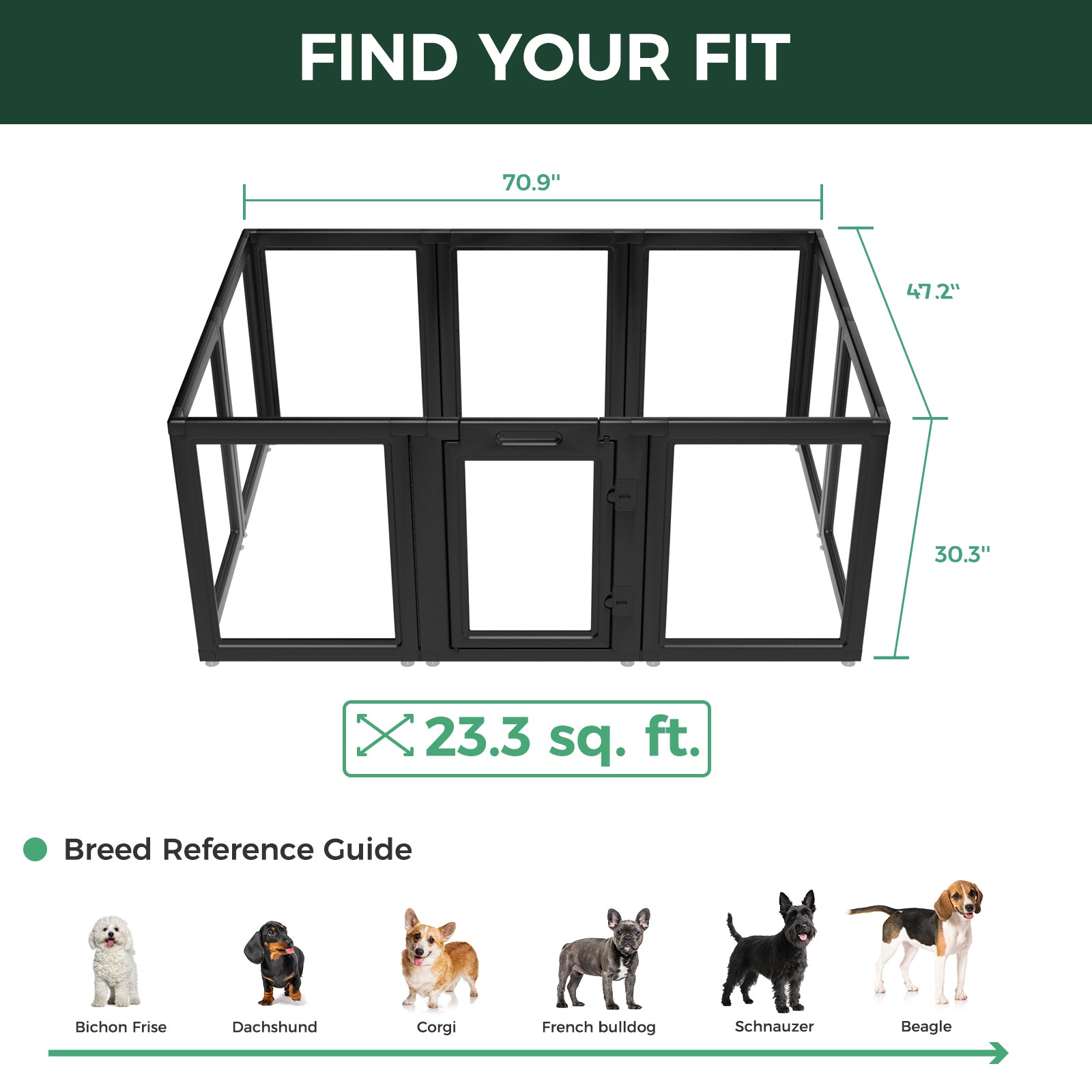 AuraSpace Acrylic Indoor Dog Playpen for Puppies and Small Dogs