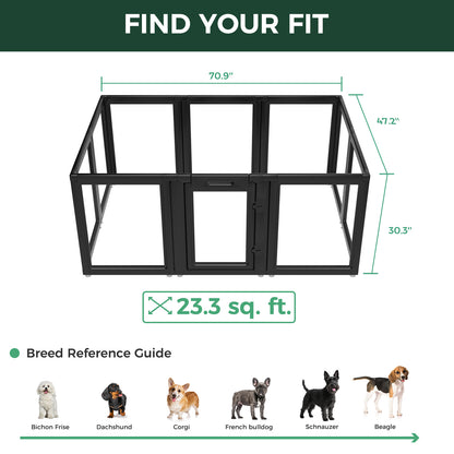 AuraSpace Acrylic Indoor Dog Playpen for Puppies and Small Dogs