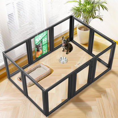 AuraSpace Acrylic Indoor Dog Playpen for Puppies and Small Dogs