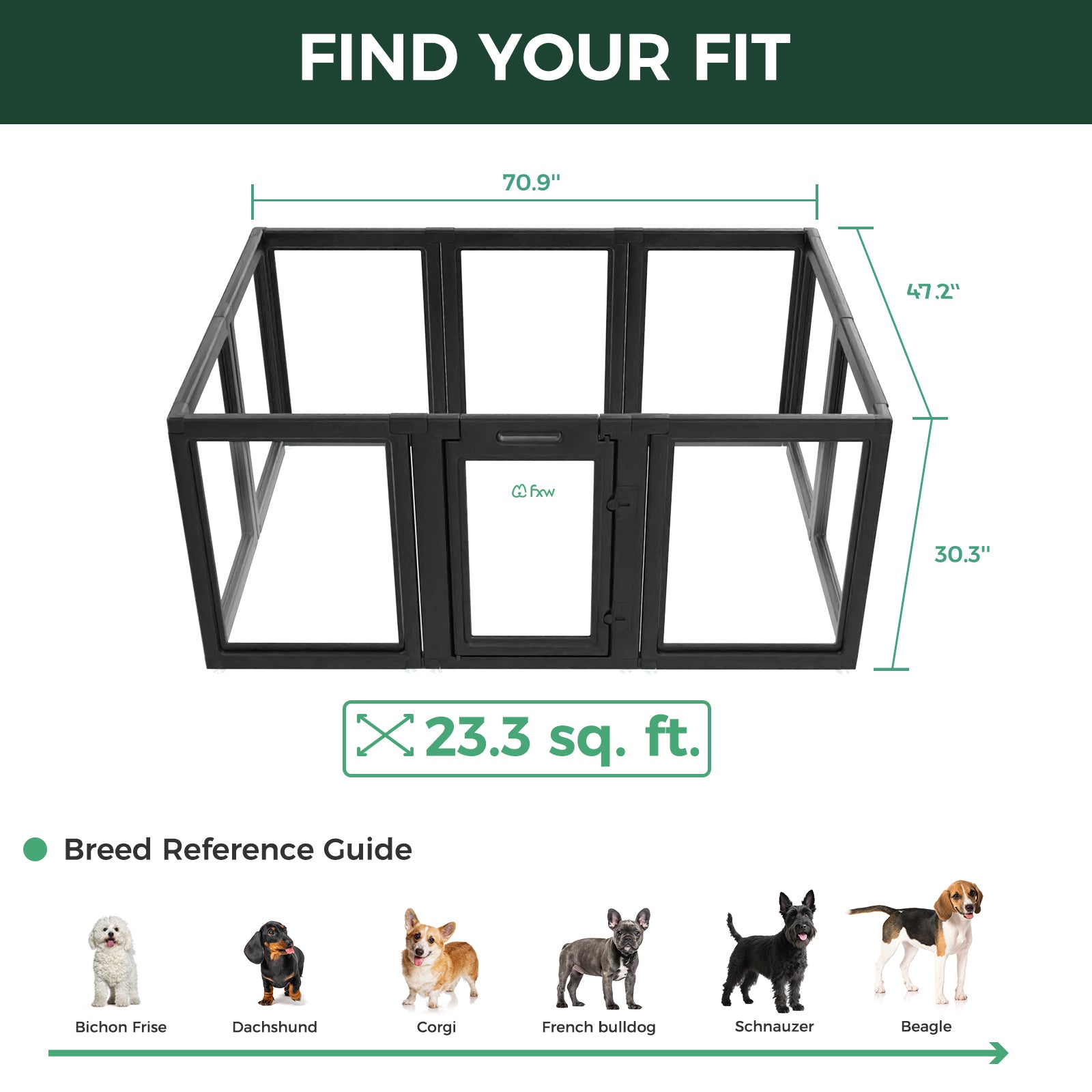 AuraSpace Acrylic Indoor Dog Playpen for Puppies and Small Dogs