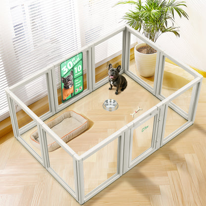 AuraSpace Acrylic Indoor Dog Playpen for Puppies and Small Dogs
