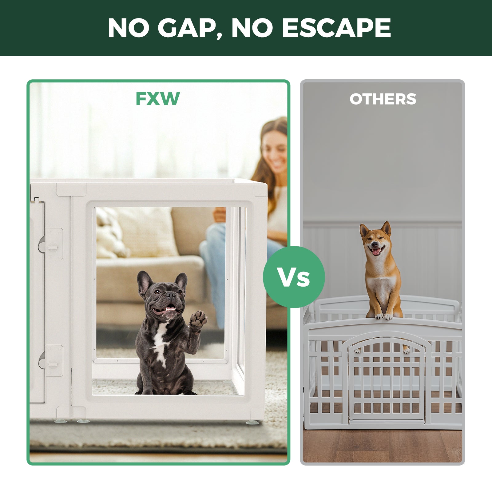 AuraSpace Acrylic Indoor Dog Playpen for Puppies and Small Dogs