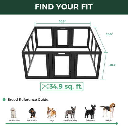 AuraSpace Acrylic Indoor Dog Playpen for Puppies and Small Dogs