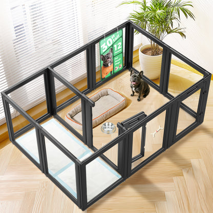 AuraSpace Acrylic Indoor Dog Playpen for Puppies and Small Dogs