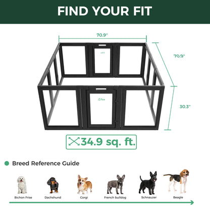 AuraSpace Acrylic Indoor Dog Playpen for Puppies and Small Dogs