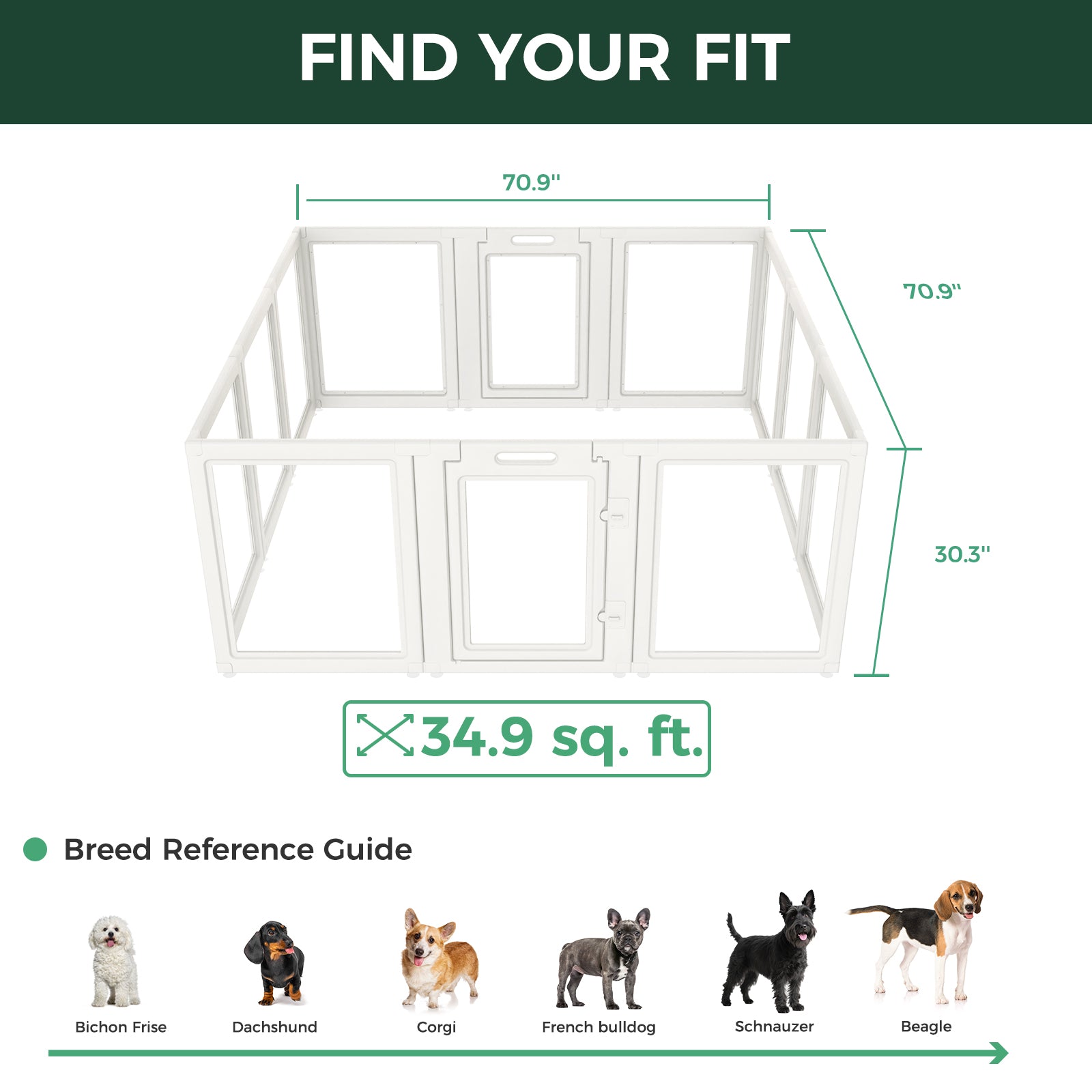 AuraSpace Acrylic Indoor Dog Playpen for Puppies and Small Dogs