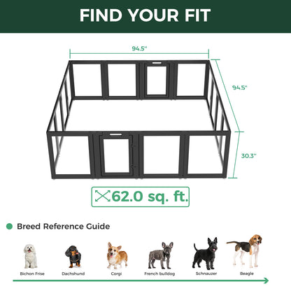 AuraSpace Acrylic Indoor Dog Playpen for Puppies and Small Dogs