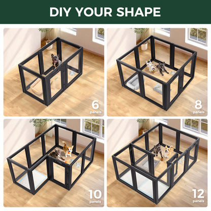 AuraSpace Acrylic Indoor Dog Playpen for Puppies and Small Dogs