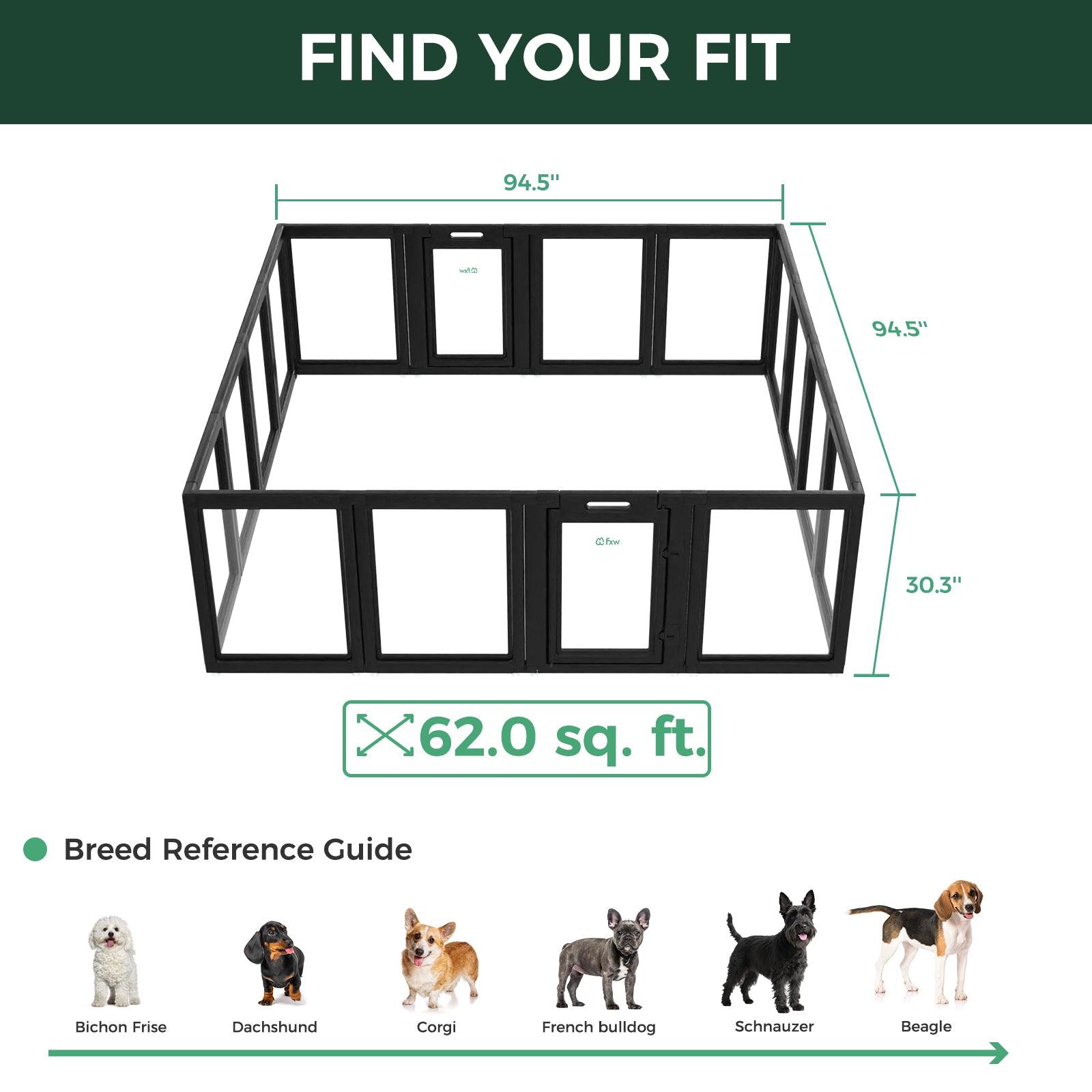 AuraSpace Acrylic Indoor Dog Playpen for Puppies and Small Dogs
