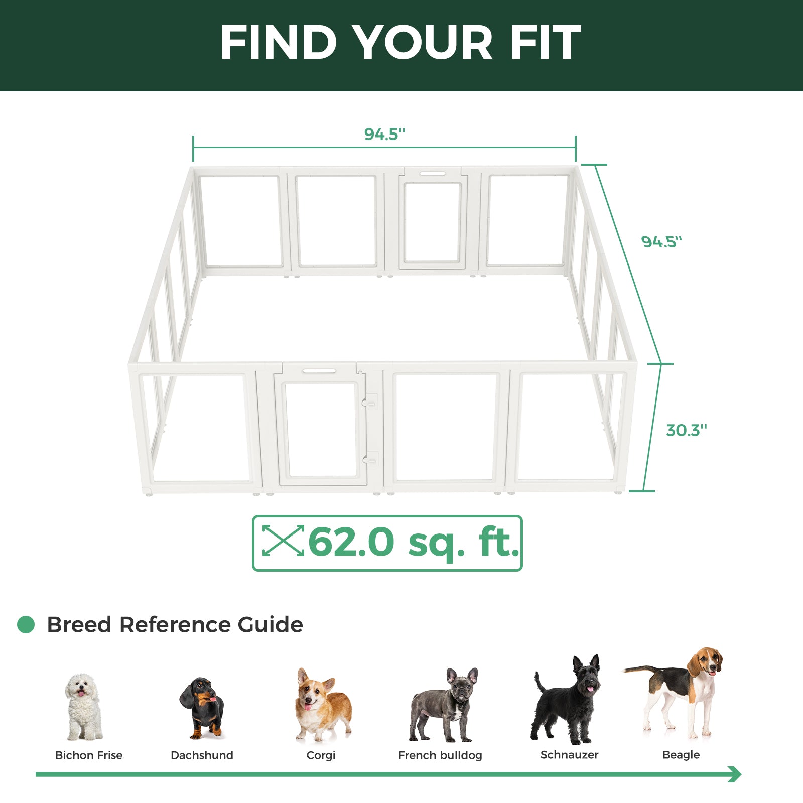 AuraSpace Acrylic Indoor Dog Playpen for Puppies and Small Dogs