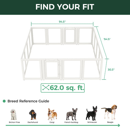 AuraSpace Acrylic Indoor Dog Playpen for Puppies and Small Dogs