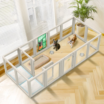 AuraSpace Acrylic Indoor Dog Playpen for Puppies and Small Dogs