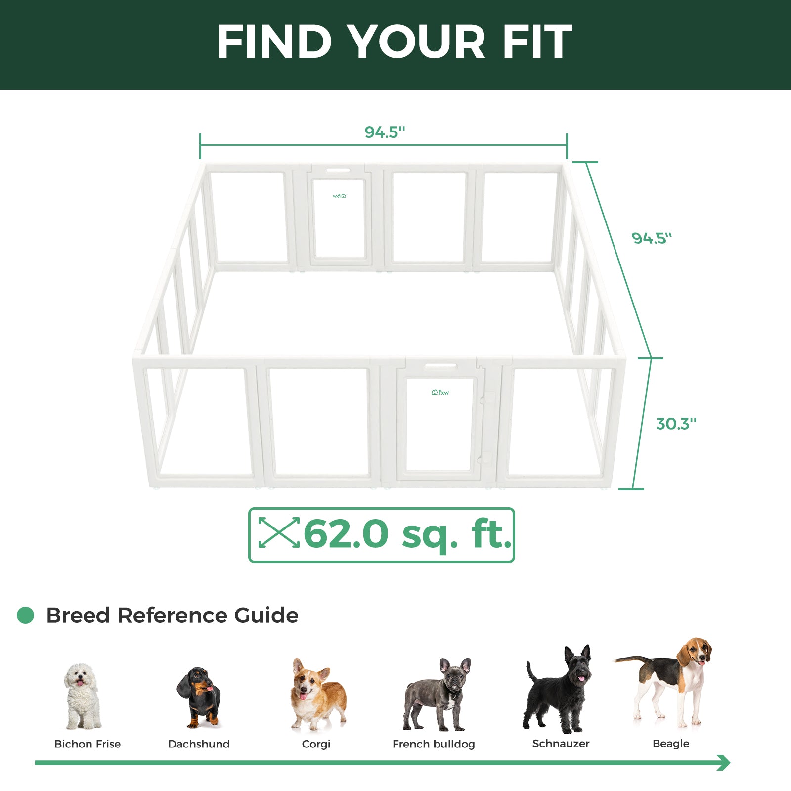 AuraSpace Acrylic Indoor Dog Playpen for Puppies and Small Dogs