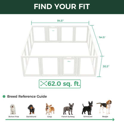 AuraSpace Acrylic Indoor Dog Playpen for Puppies and Small Dogs