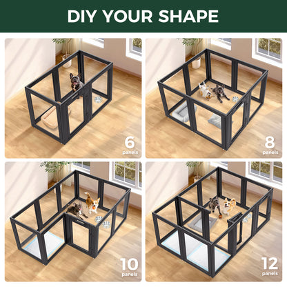 AuraSpace Acrylic Indoor Dog Playpen for Puppies and Small Dogs