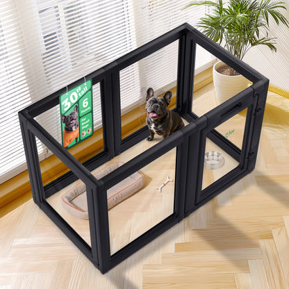 AuraSpace Acrylic Indoor Dog Playpen for Puppies and Small Dogs