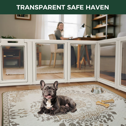 AuraSpace Acrylic Indoor Dog Playpen for Puppies and Small Dogs