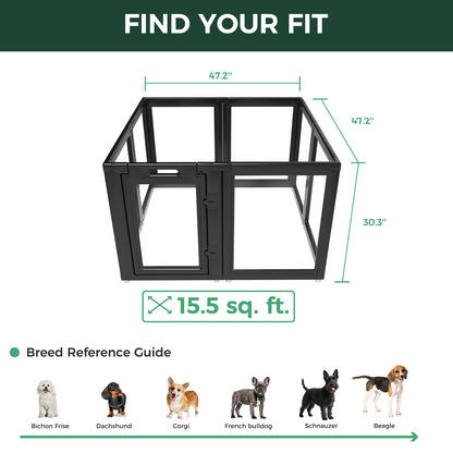 AuraSpace Acrylic Indoor Dog Playpen for Puppies and Small Dogs