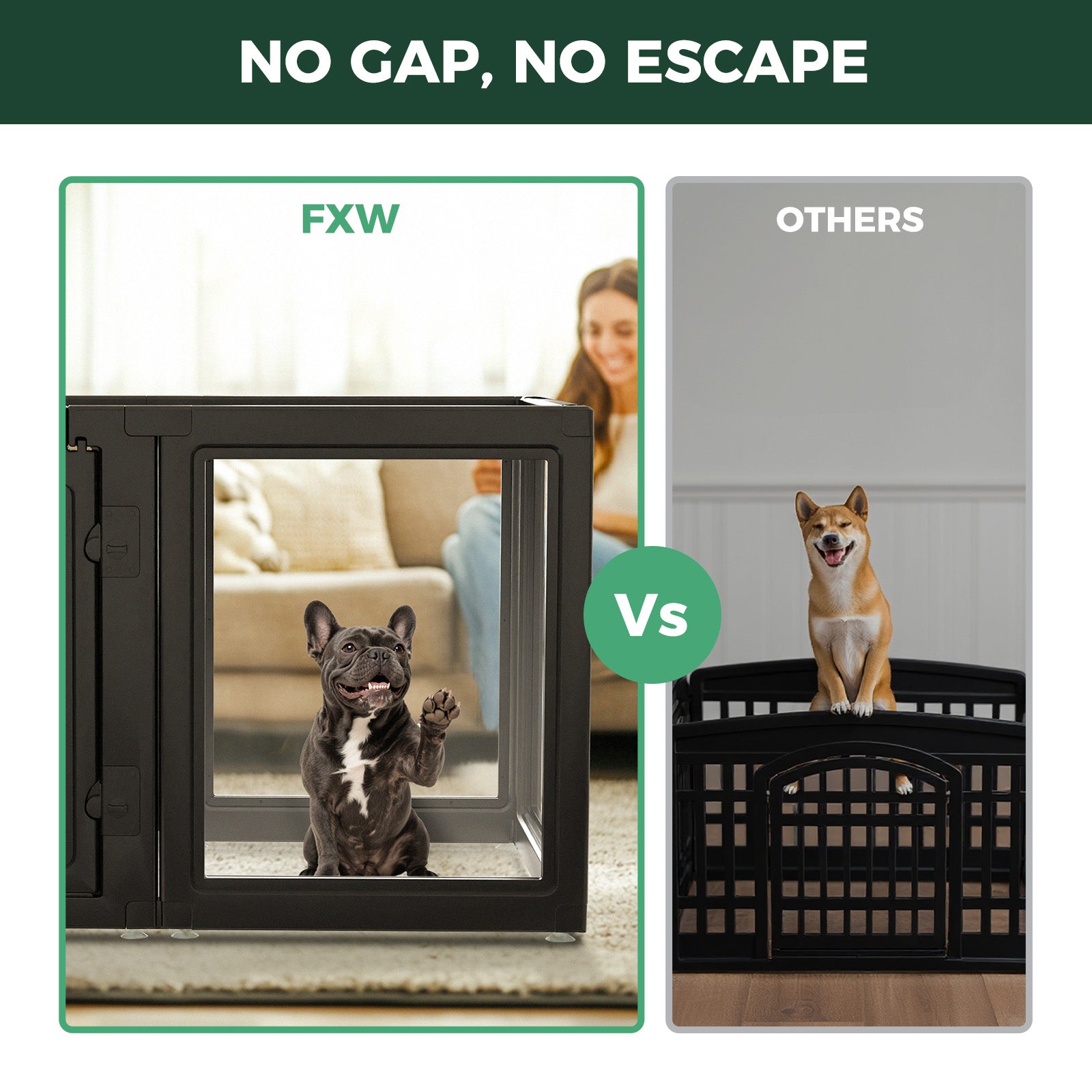 AuraSpace Acrylic Indoor Dog Playpen for Puppies and Small Dogs