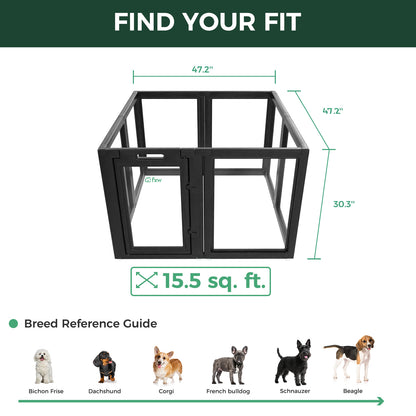 AuraSpace Acrylic Indoor Dog Playpen for Puppies and Small Dogs