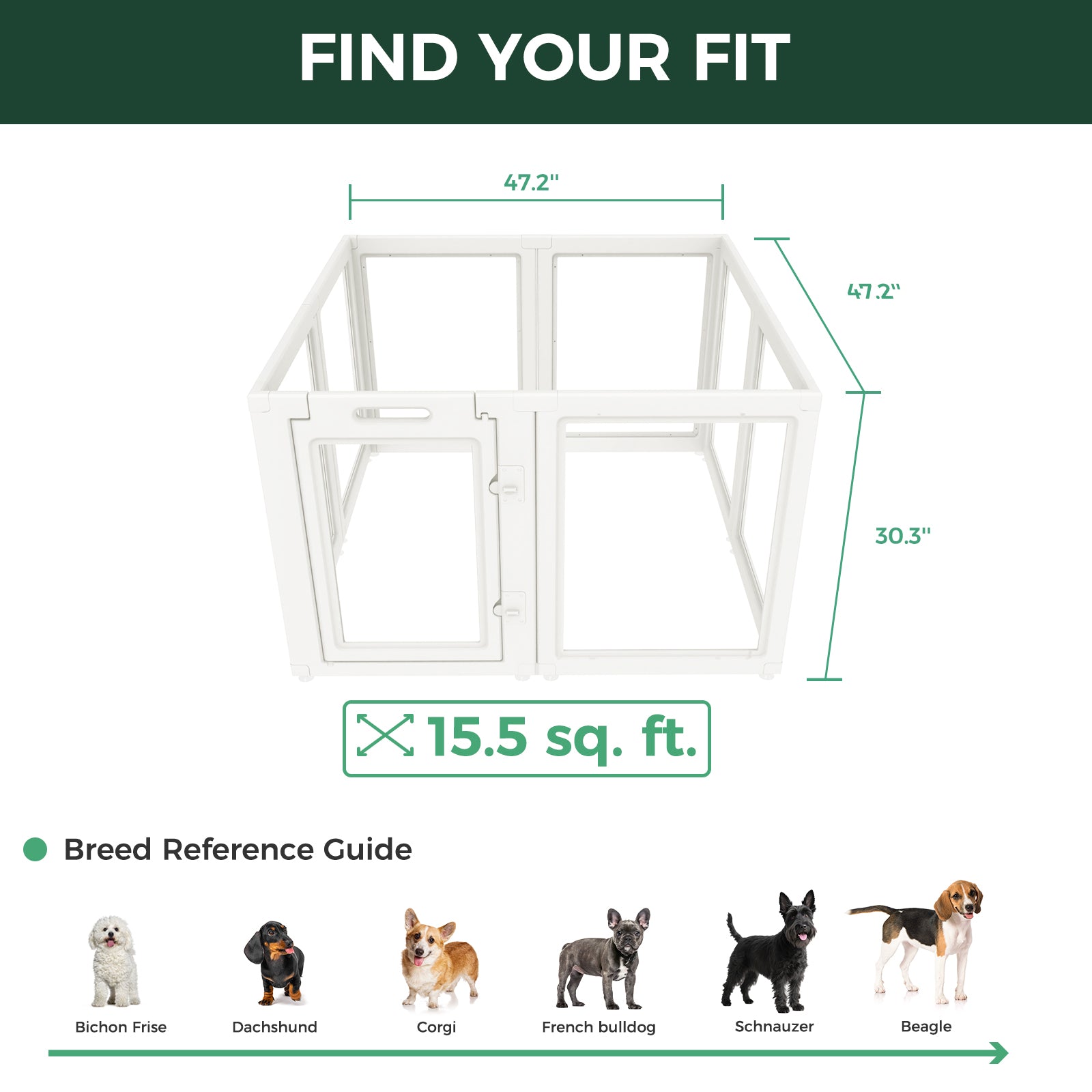 AuraSpace Acrylic Indoor Dog Playpen for Puppies and Small Dogs