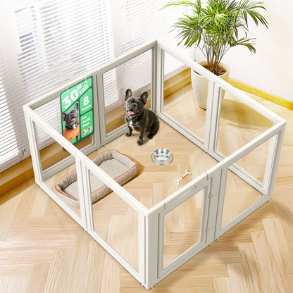 AuraSpace Acrylic Indoor Dog Playpen for Puppies and Small Dogs