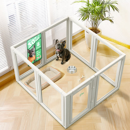 AuraSpace Acrylic Indoor Dog Playpen for Puppies and Small Dogs