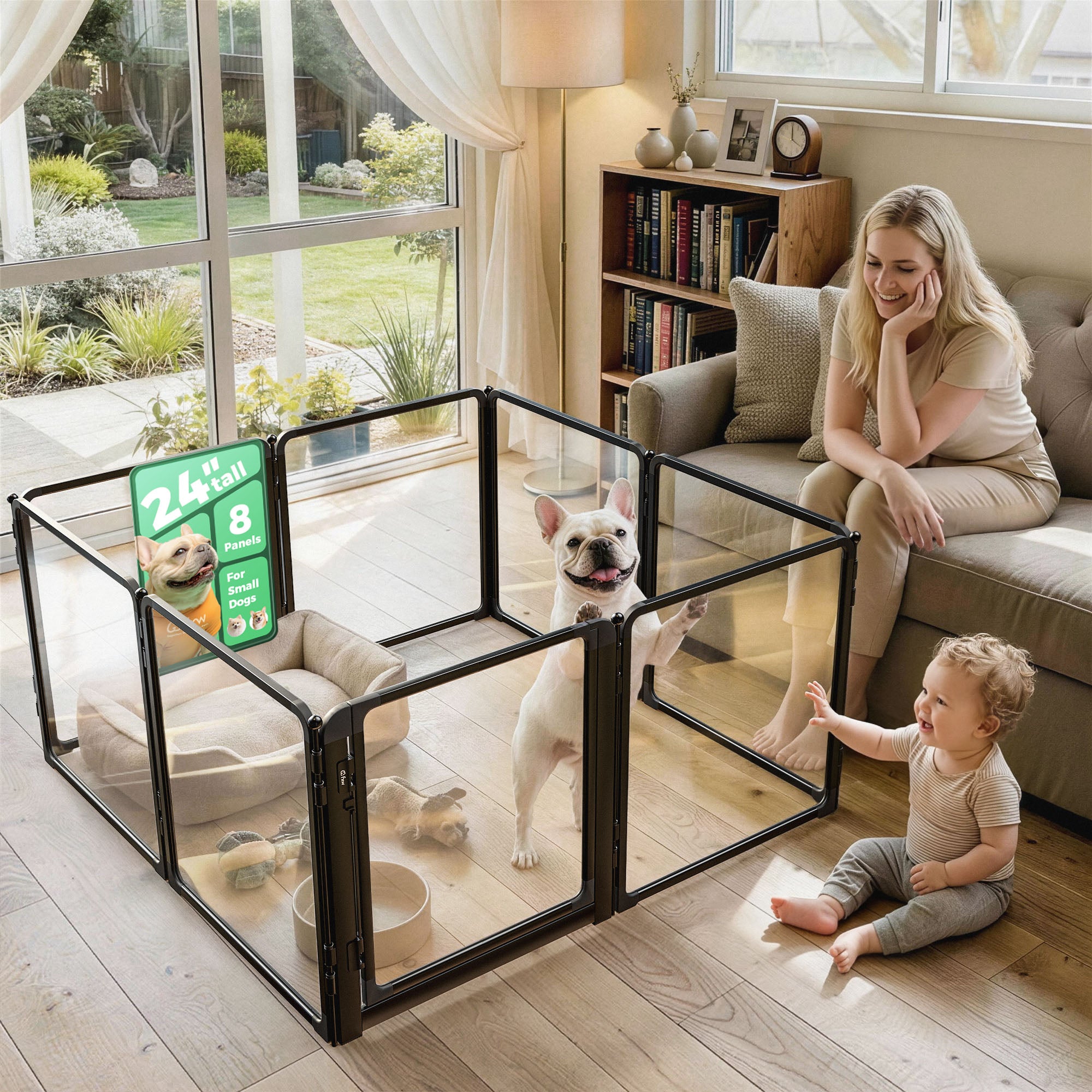 FXW AuraSpace Pro | Clear Acrylic Indoor Playpen for Dogs