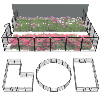 FXW Garden Fence Outdoor for The Yard - Black