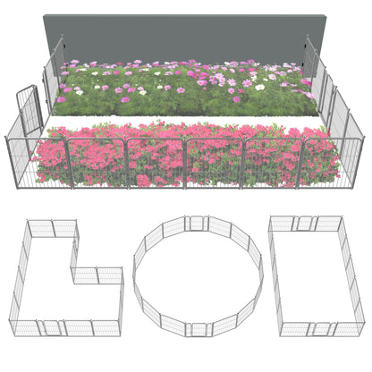 FXW Garden Fence Outdoor for The Yard - Silver