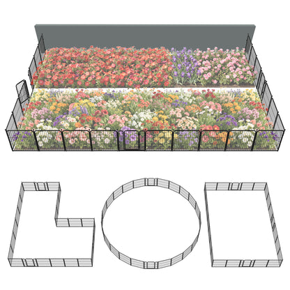 FXW Garden Fence Outdoor for The Yard - Black