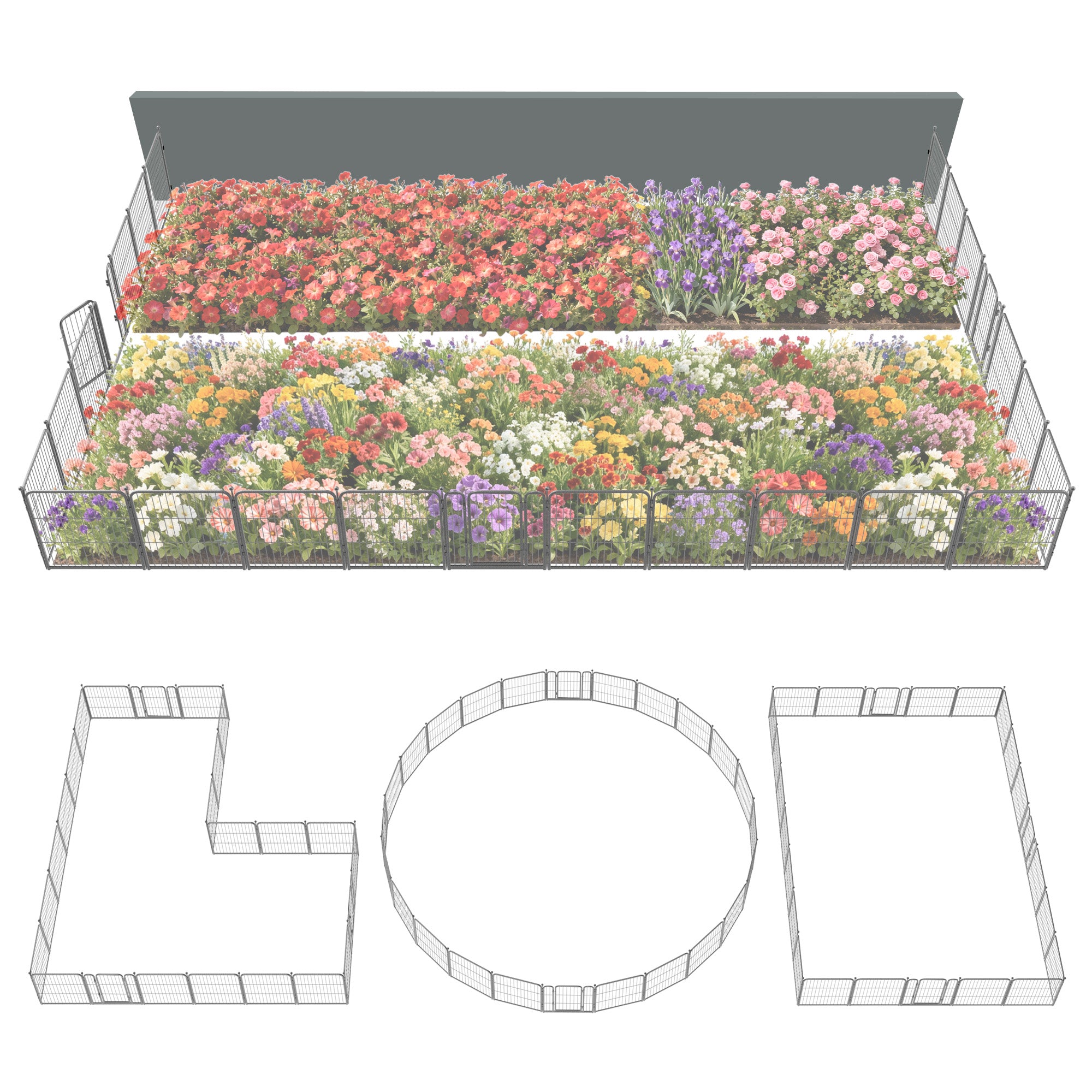 FXW Garden Fence Outdoor for The Yard - Silver