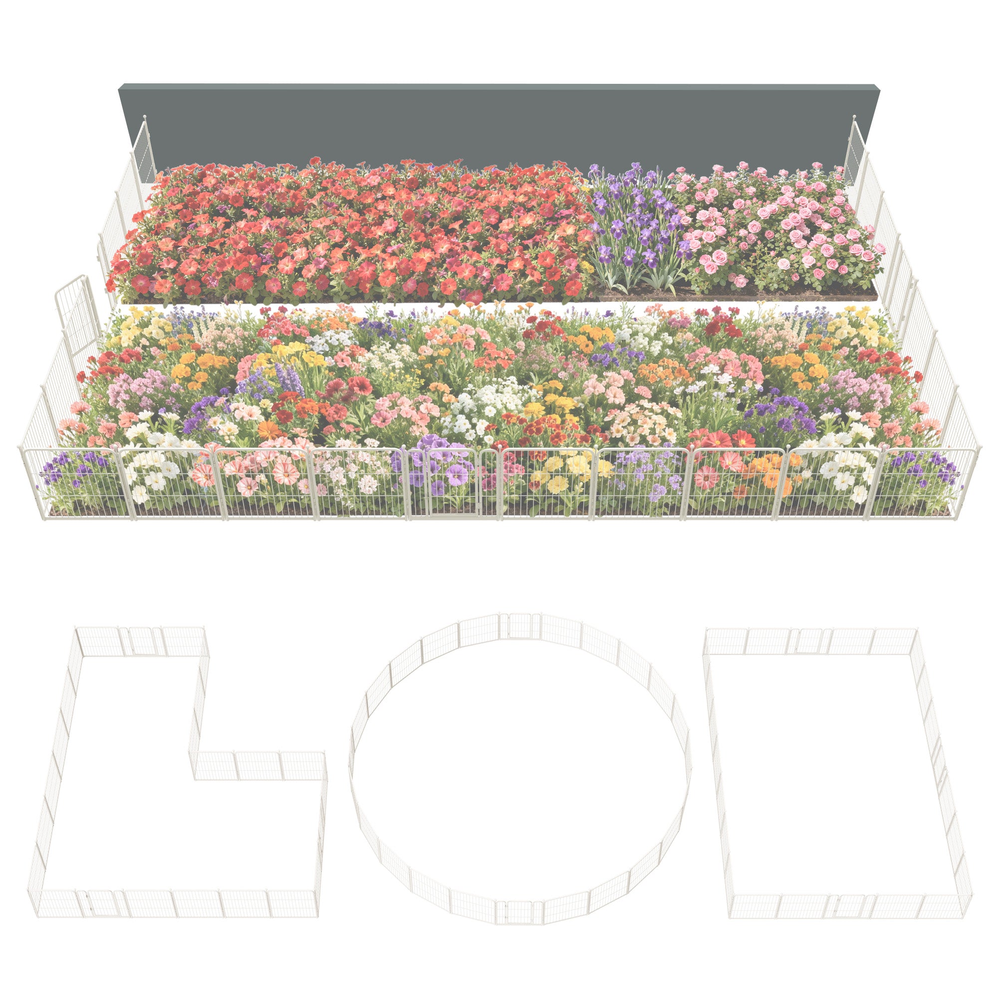 FXW Garden Fence Outdoor for The Yard - White