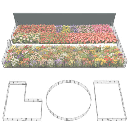 FXW Garden Fence Outdoor for The Yard - Silver