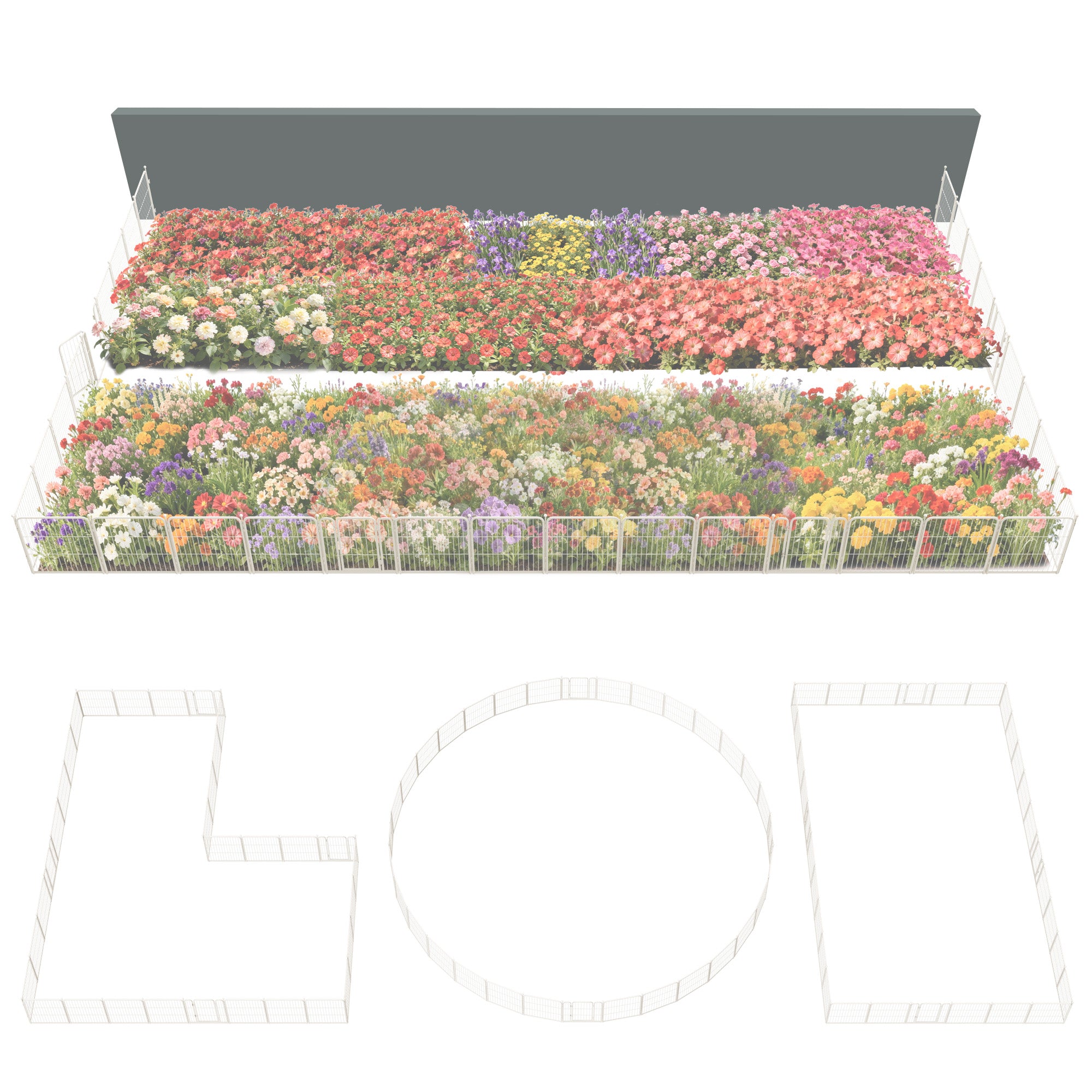 FXW Garden Fence Outdoor for The Yard - White