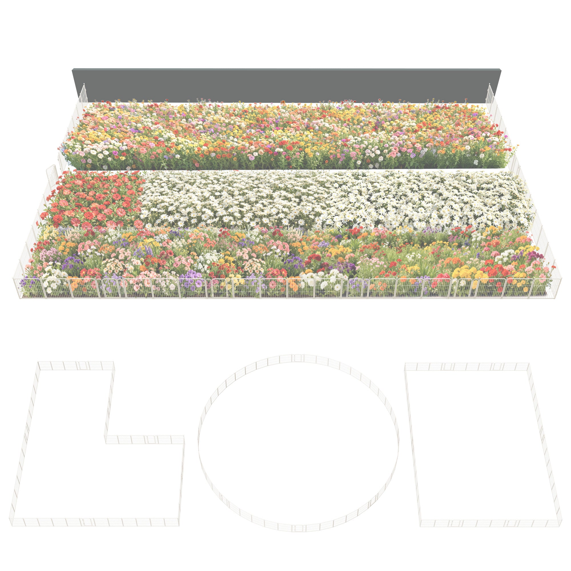 FXW Garden Fence Outdoor for The Yard - White