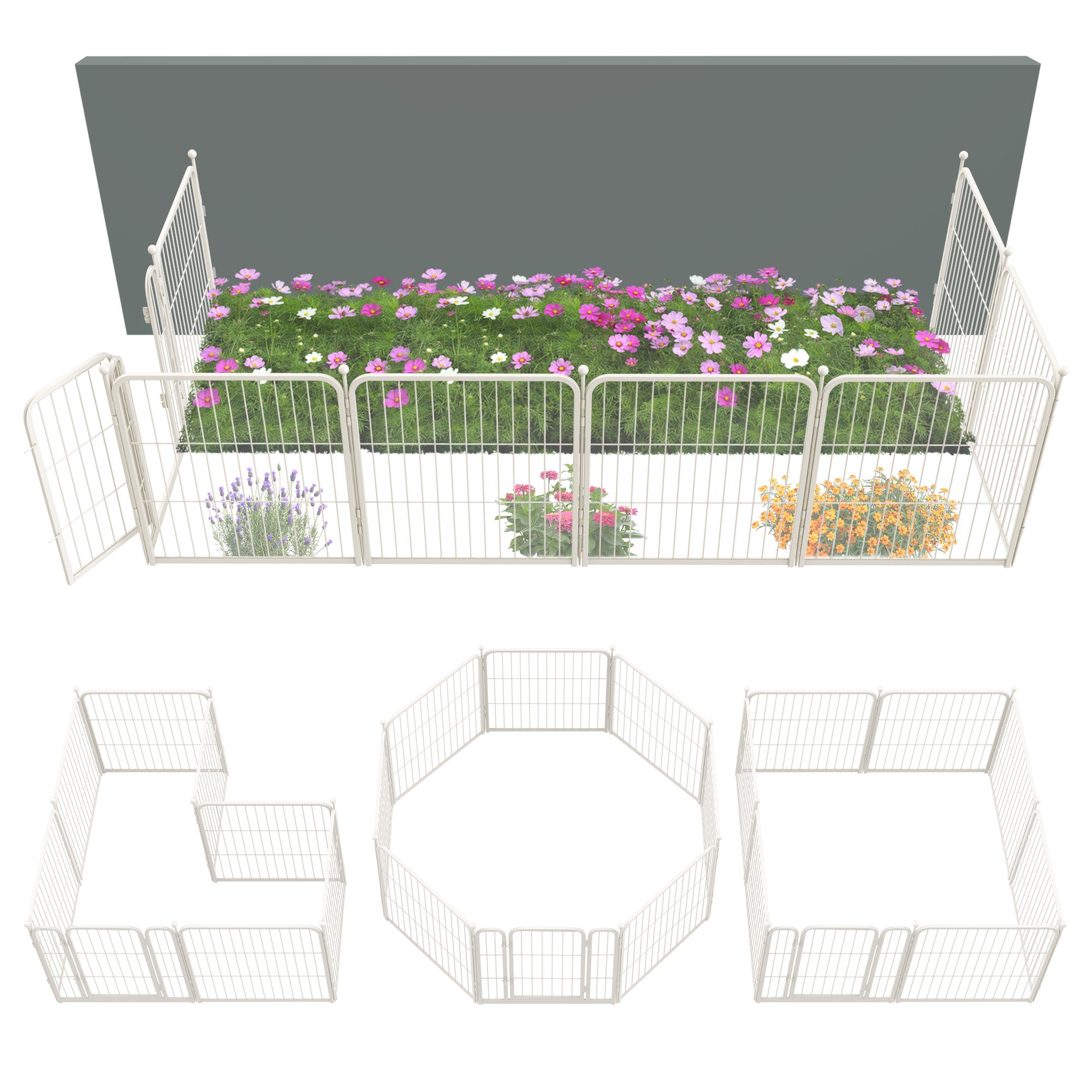 FXW Garden Fence Outdoor for The Yard - White
