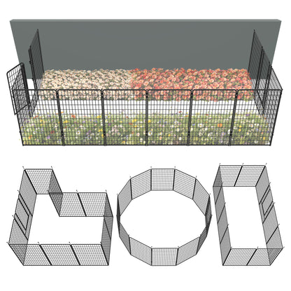 FXW Garden Fence Outdoor for The Yard - Black