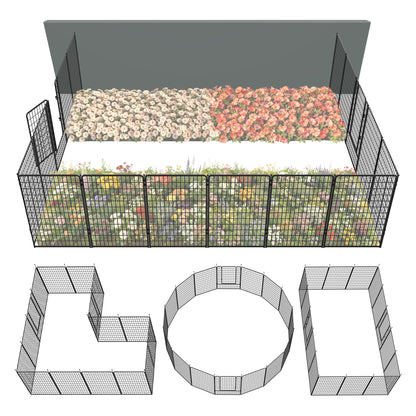 FXW Garden Fence Outdoor for The Yard - Black