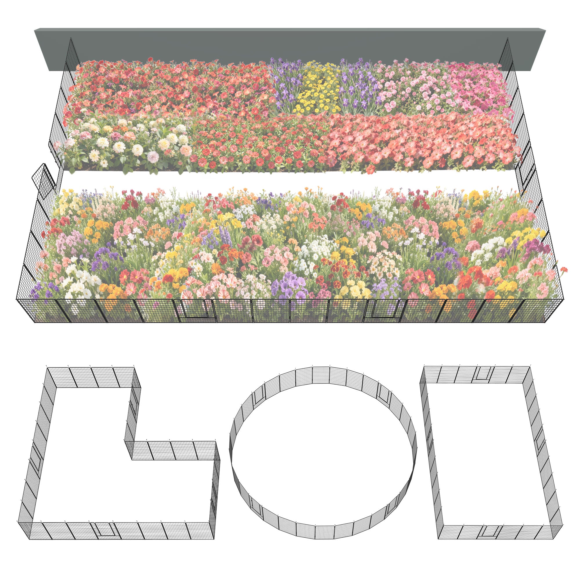 FXW Garden Fence Outdoor for The Yard - Black