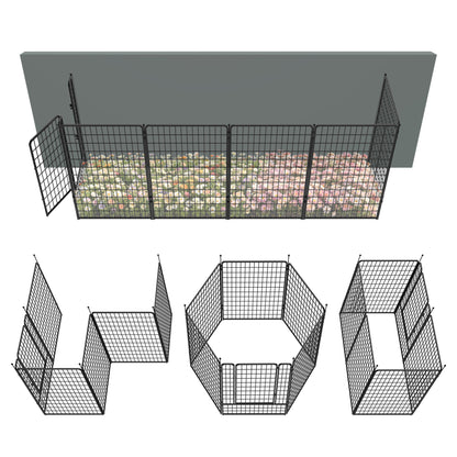 FXW Garden Fence Outdoor for The Yard - Black