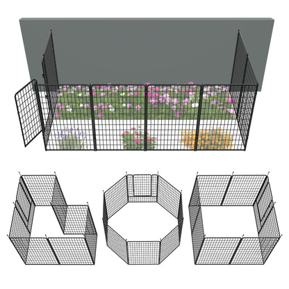 FXW Garden Fence Outdoor for The Yard - Black