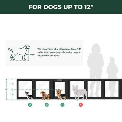 AuraSpace Acrylic Indoor Dog Playpen for Small to Medium Dogs