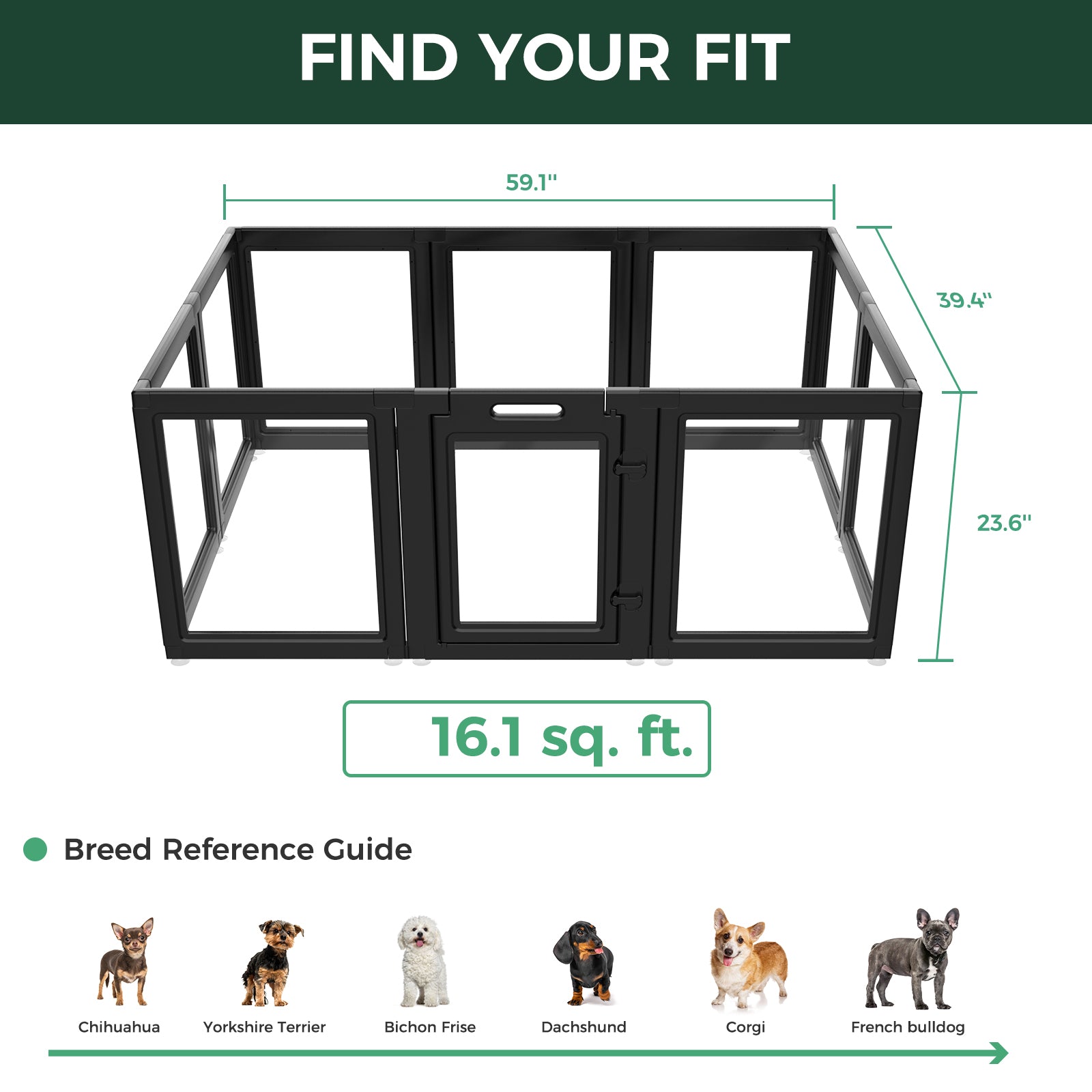 AuraSpace Acrylic Indoor Dog Playpen for Puppies and Small Dogs