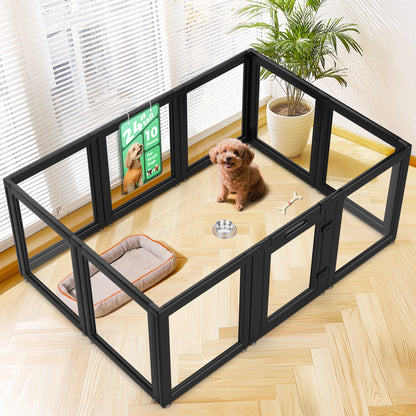 AuraSpace Acrylic Indoor Dog Playpen for Puppies and Small Dogs
