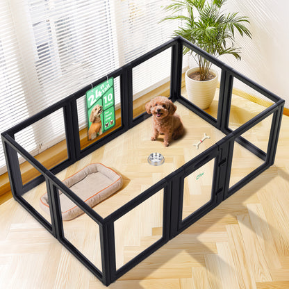 AuraSpace Acrylic Indoor Dog Playpen for Puppies and Small Dogs