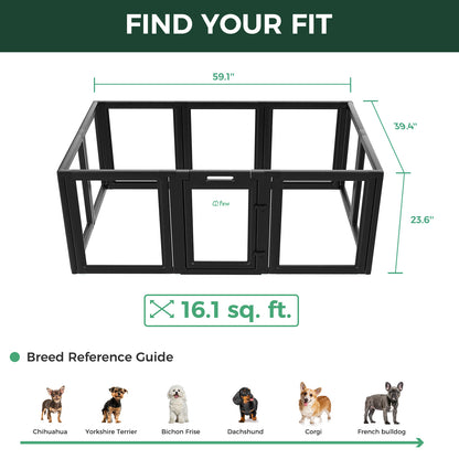 AuraSpace Acrylic Indoor Dog Playpen for Puppies and Small Dogs