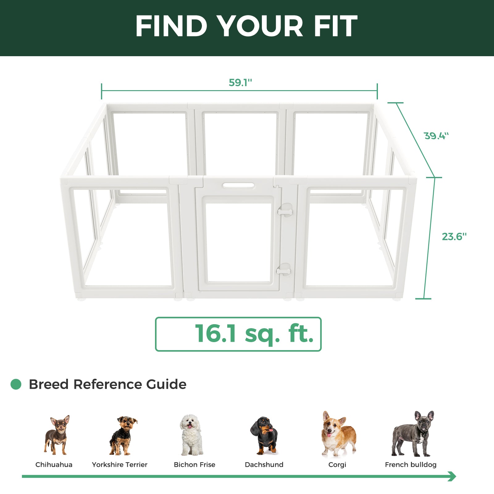 AuraSpace Acrylic Indoor Dog Playpen for Puppies and Small Dogs