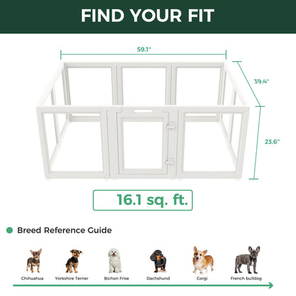 AuraSpace Acrylic Indoor Dog Playpen for Puppies and Small Dogs