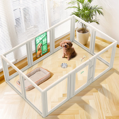 AuraSpace Acrylic Indoor Dog Playpen for Puppies and Small Dogs